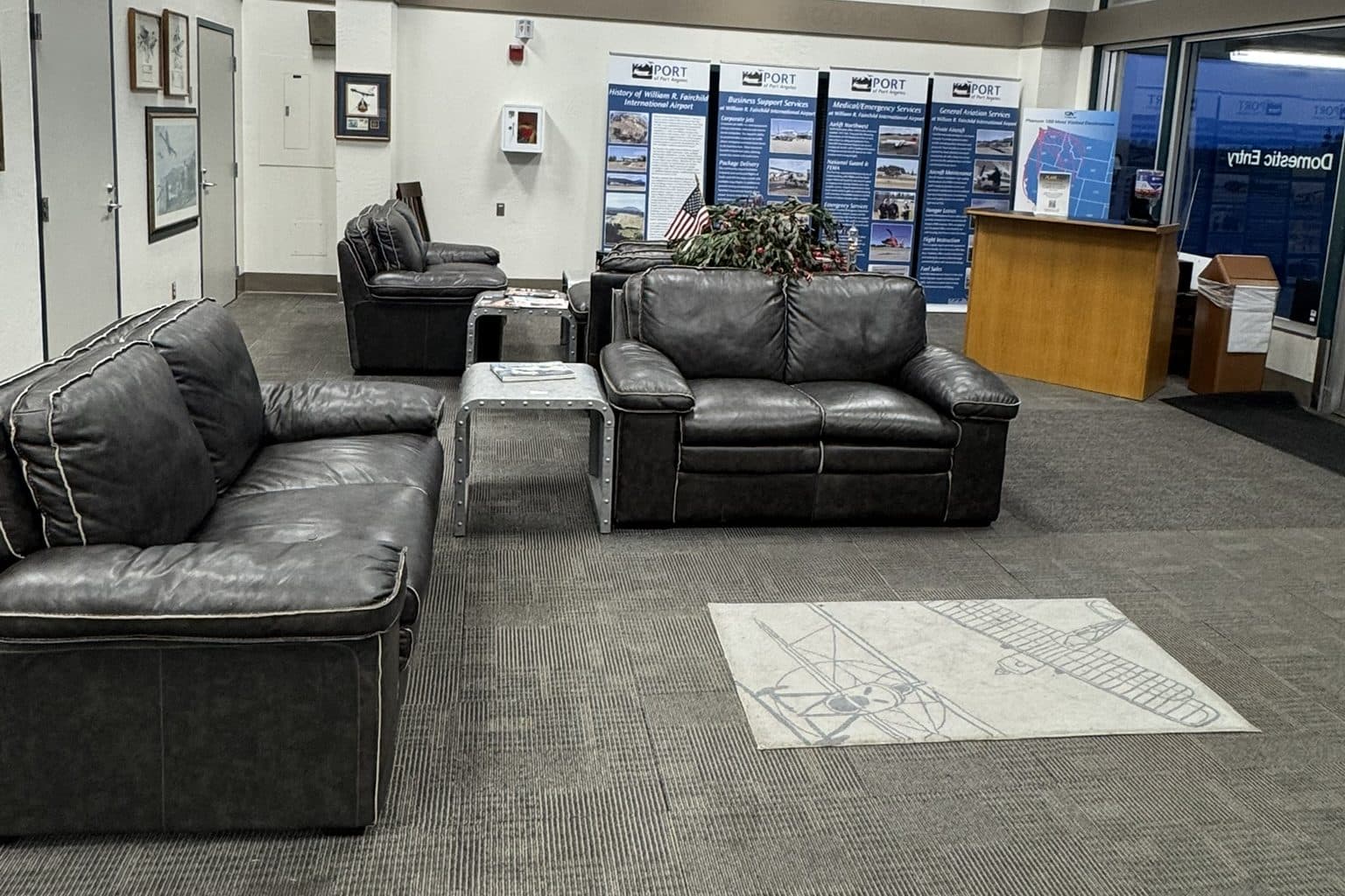 The passenger lounge inside the terminal